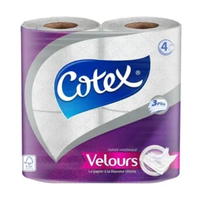 Cotex Velours Papier Hygienique 4 Rouleaux