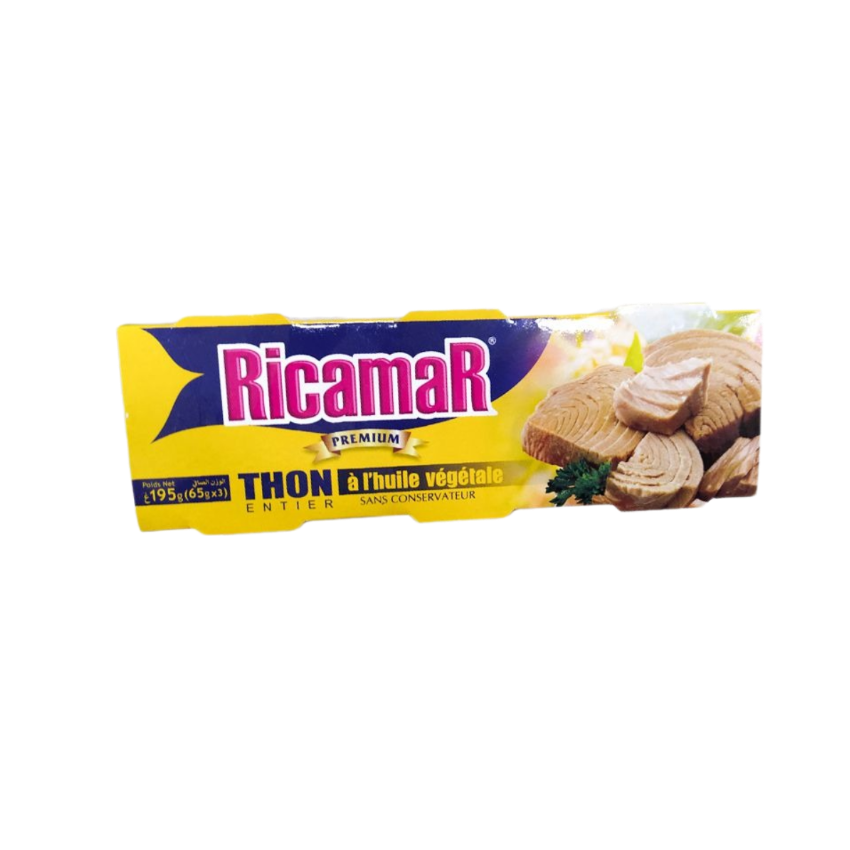 Ricamar Thon Entier à L’huile Végétale 65Gx3