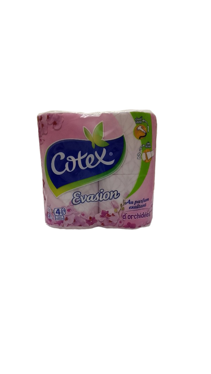 Cotex Evasion Papier Hygienique D’orchidées 4 Rouleaux