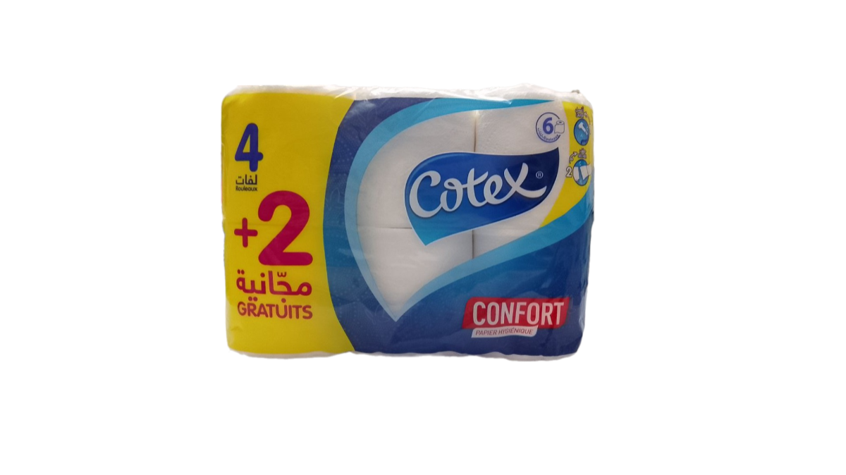 Cotex Confort Papier Hygienique 6 Rouleaux