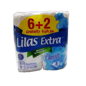 Lilas Extra Papier Hygiénique Classic 8 Rouleaux
