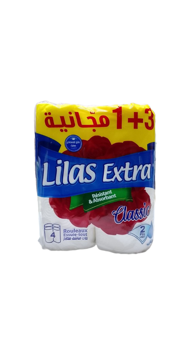 Lilas Extra Essui-Tout Classic 4 Rouleaux