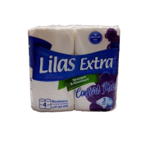 Lilas Extra Confort Plus Papier Hygiénique 4 Rouleaux
