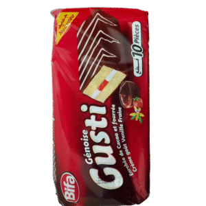 Génoise Gusti Enrobée De Cacao Et Fourée Créme Goùt Vanille Fraise 10 ps