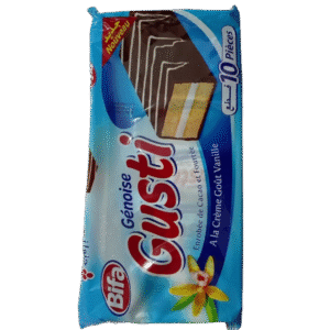 Génoise Gusti Enrobée De Cacao Et Fourée A La Créme Goùt Vanille 10ps