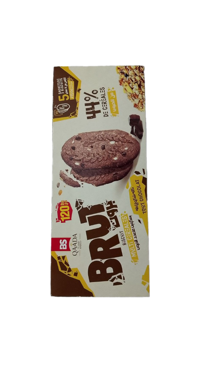 Qaada Brut Biscuit Multi Cereales Tout Chocolat 150 G