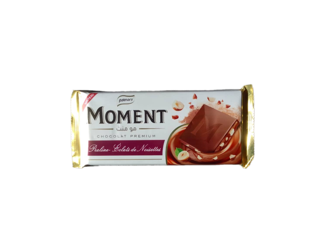 MOMENT Chocolat Praline – éclats de noisettes 90 g