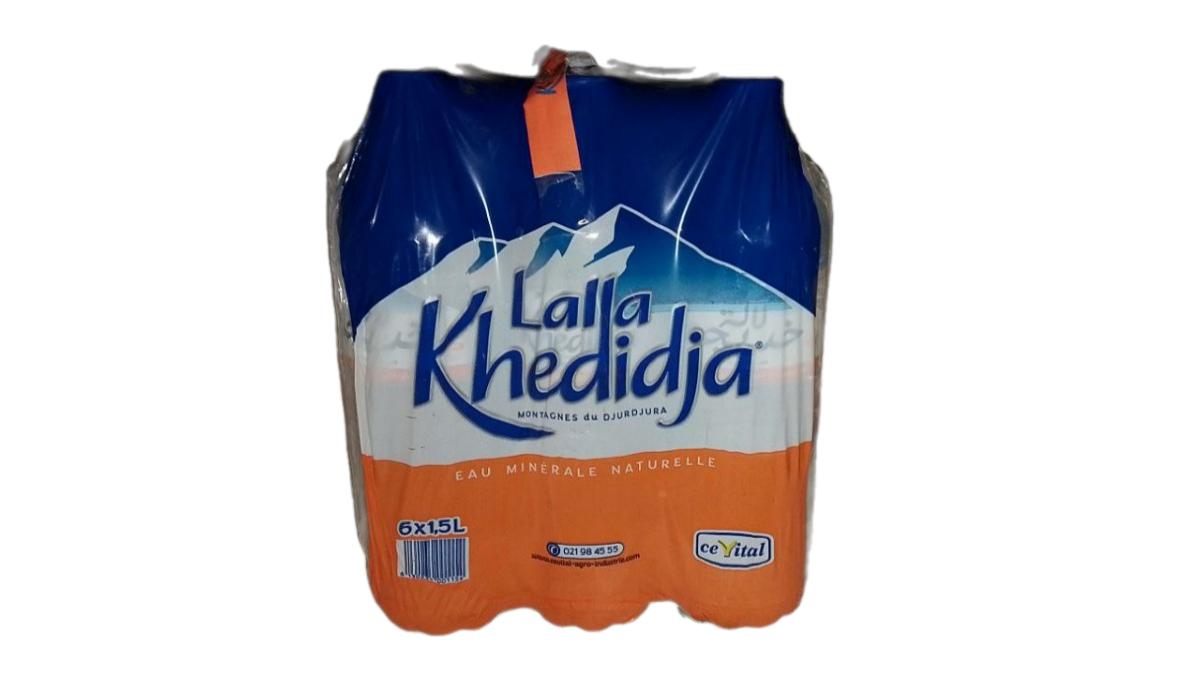 Lala Khedidja Fardeau de 6 bouteilles d’eau minérale 1.5L