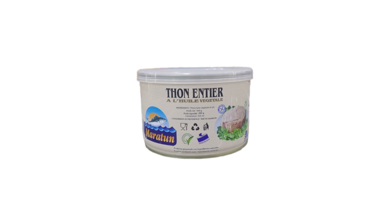 Maratun Atun Thon Entier A L’Huile Végétale 400 G
