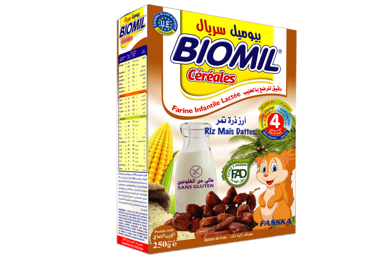 Biomil Céréales Riz Mais Dattes 250 G + 4 Mois