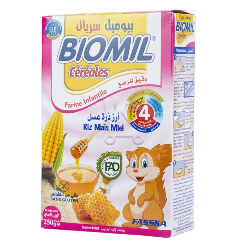 Biomil Riz Mais Miel 250 G + 4 Mois