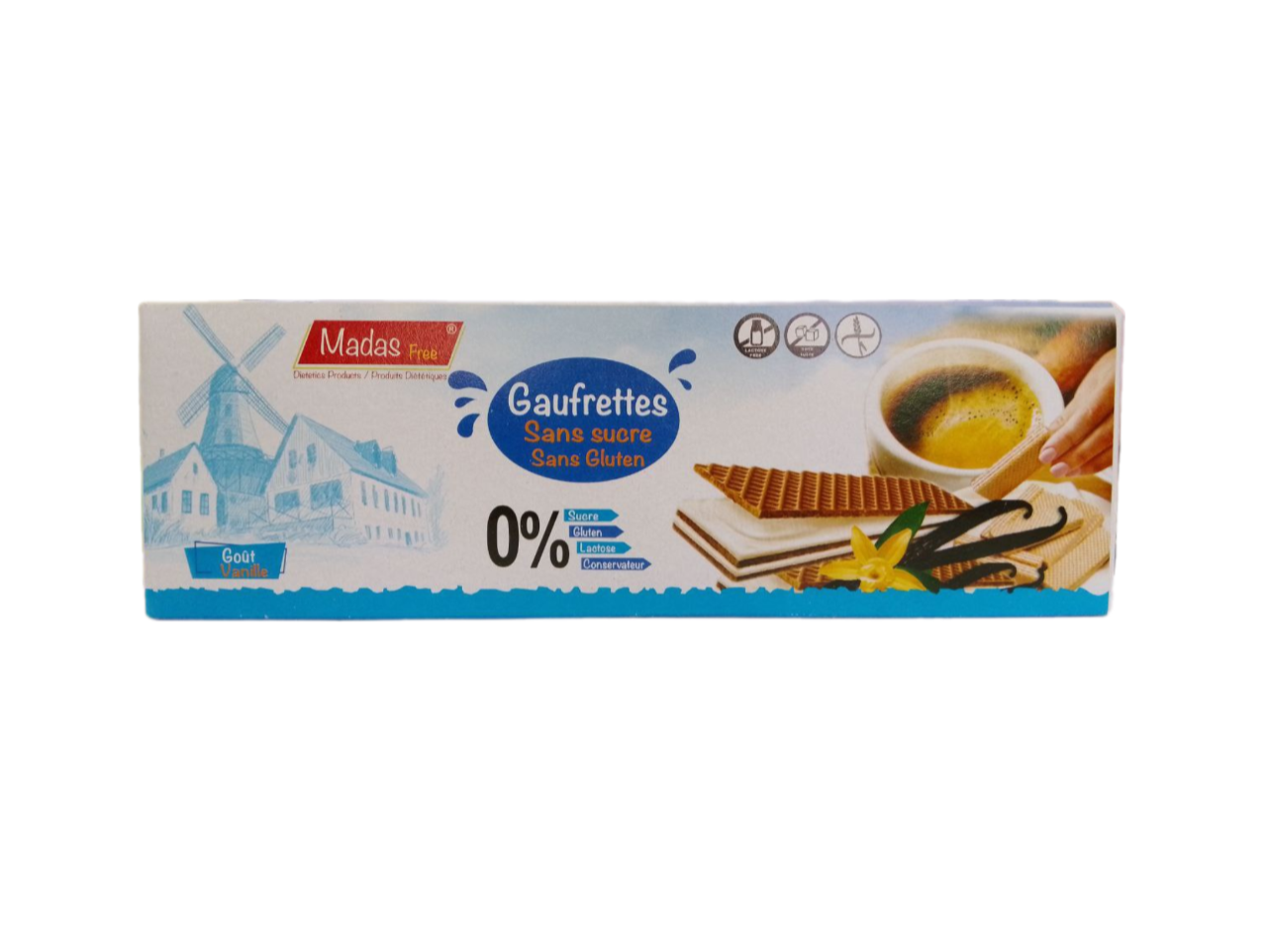 Madas Free Gaufrettes Goùt Vanille 120 G