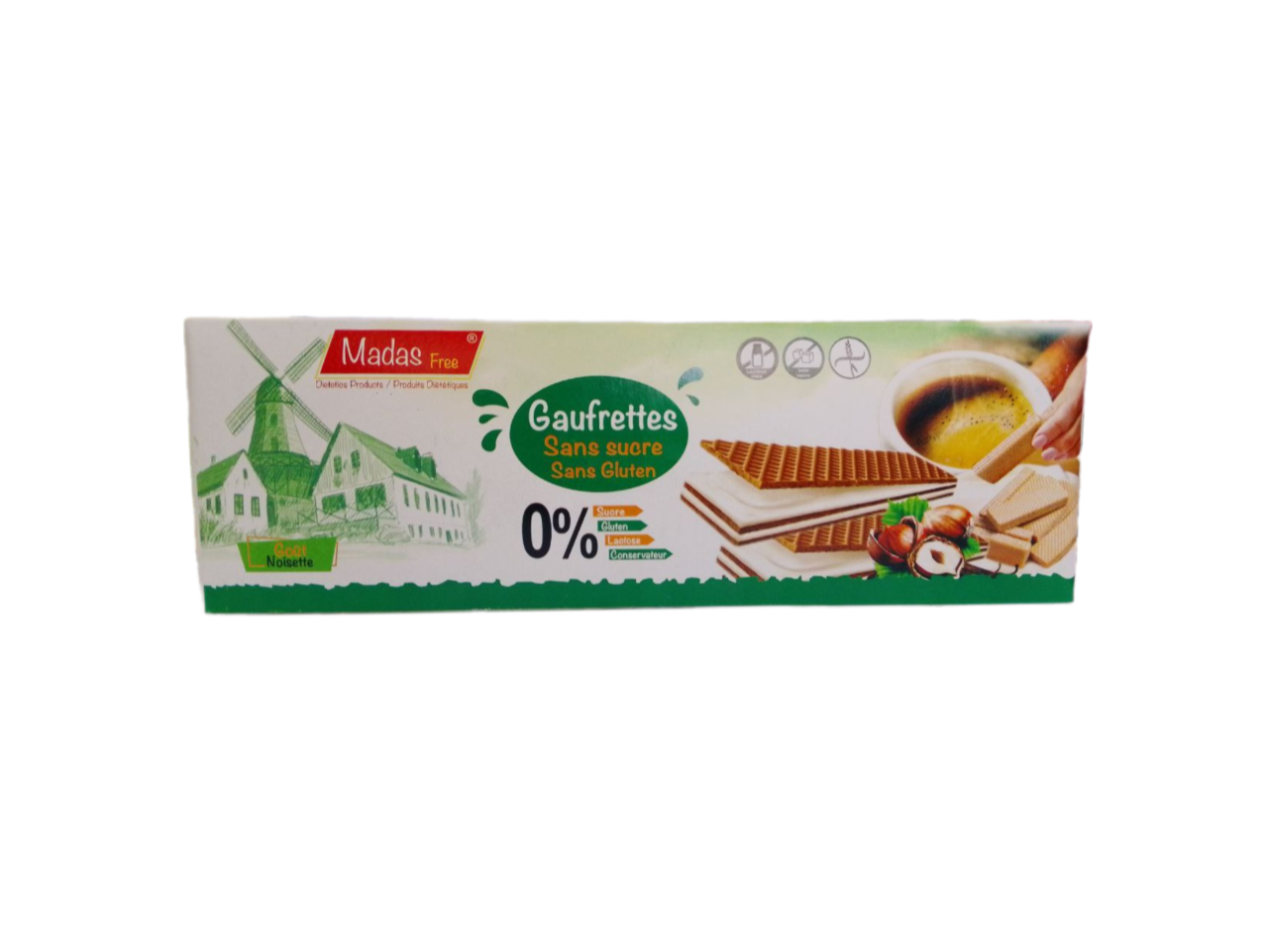 Madas Free Gaufrettes Goùt Noisette 120 G