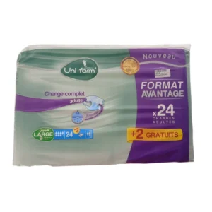 Uniform Couches Adulte Médium 24 pièces + 2 Gratuite