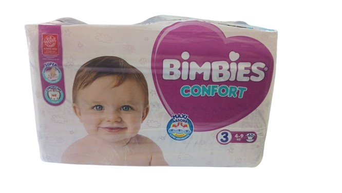 Bimbies Confort N3 4-9 KG 40 Couches